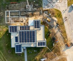 Aerial view of solar pv